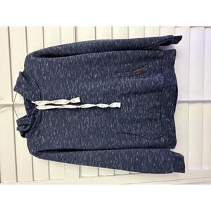 Doublju heather blue hoodie with front pocket and drawstring hood size Large